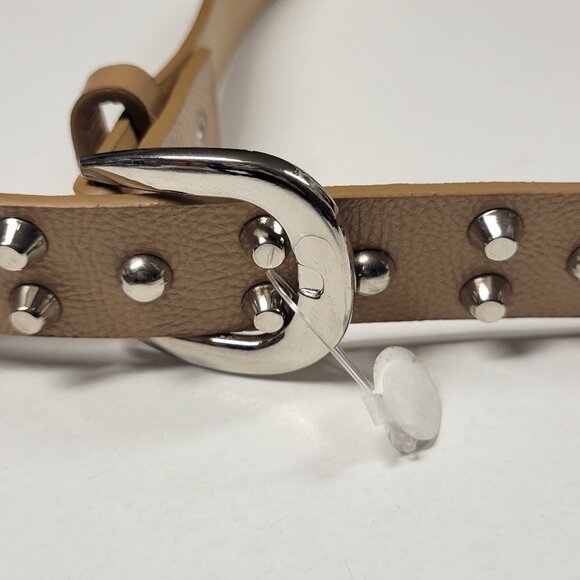 WOMENS Beige Studded Long Belt - Picture 3 of 15